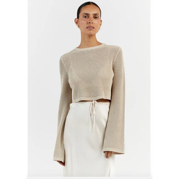 DISSH Ophelia Stone Long Bell Sleeve Crop Knit Top - Size Small - Picture 7 of 16